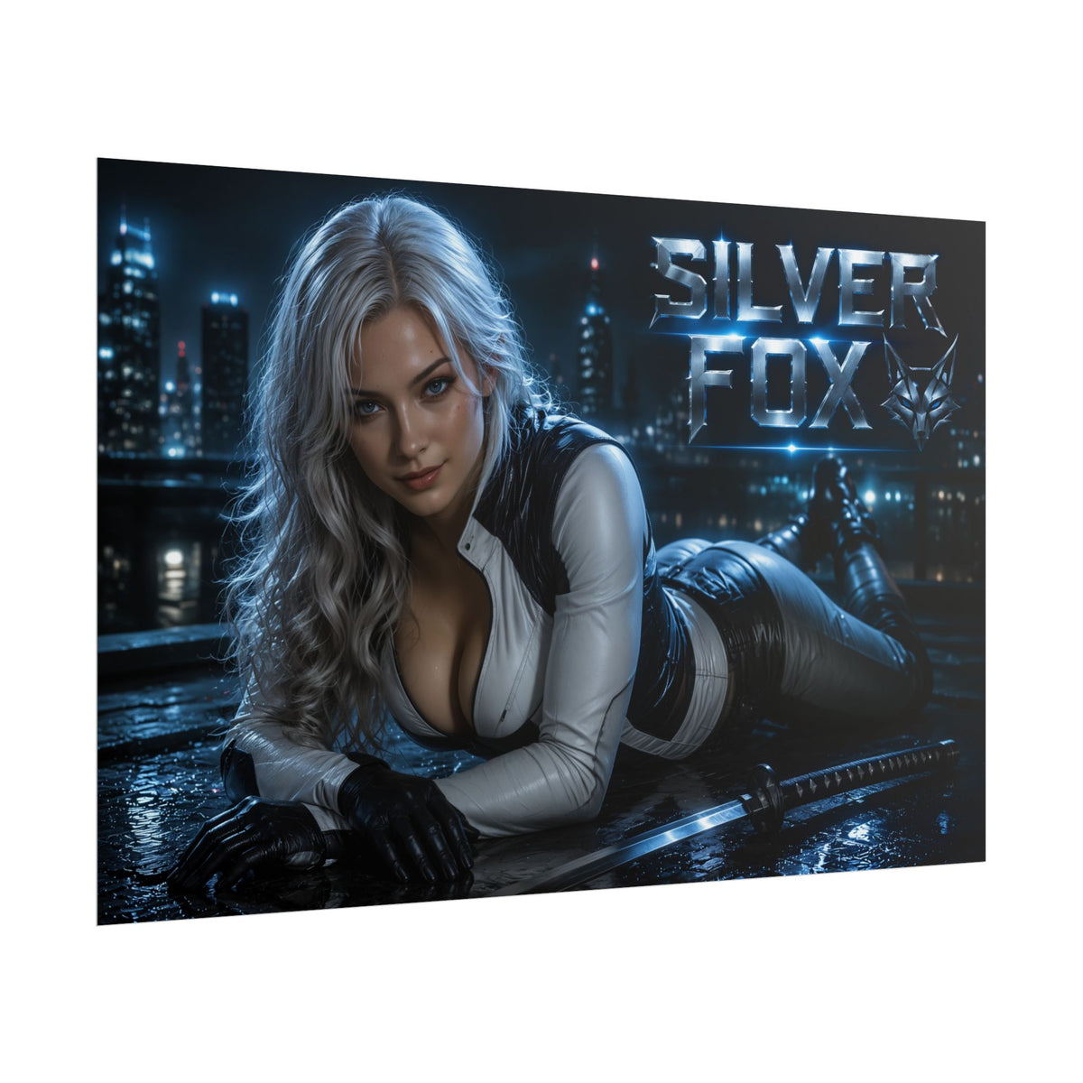 Comic Wall Art Silver Fox Poster Heroine Room Decor Collectible Character Print
