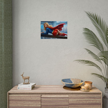Supergirl Poster, DC Comics Art Print, Comic Character Wall Art