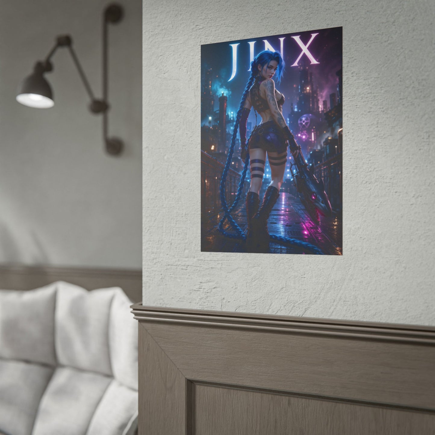 League of Legends Jinx Poster Arcane Gaming Wall Art Print