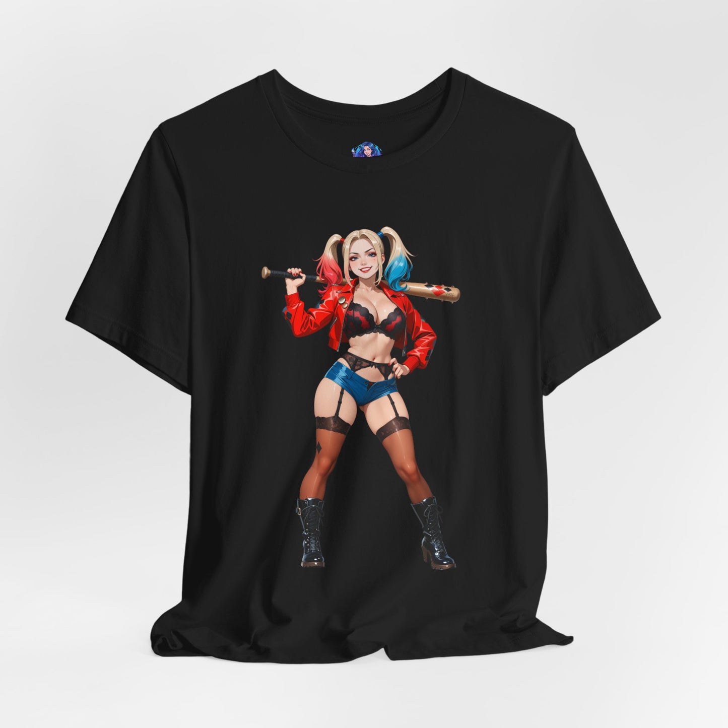 Harley Quinn Grafik-T-Shirt | DC-Bösewicht-T-Shirt für Anime- und Gaming-Fans | Waifu-Streetwear