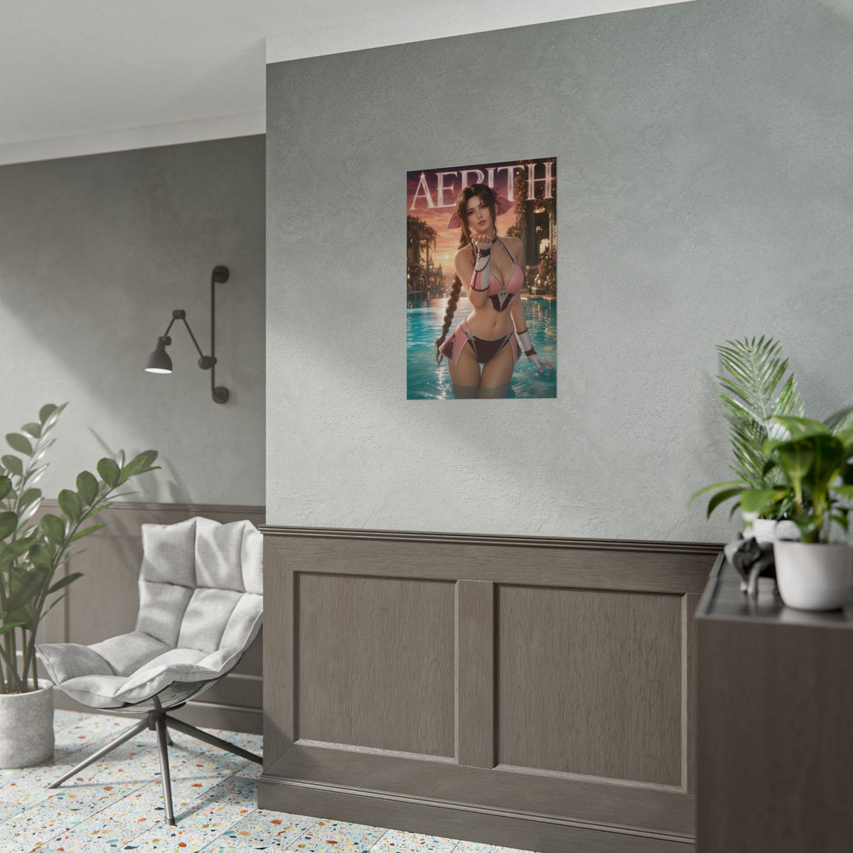 Aerith Gainsborough Character Wall Art Fantasy Poster Collector Gift Decor