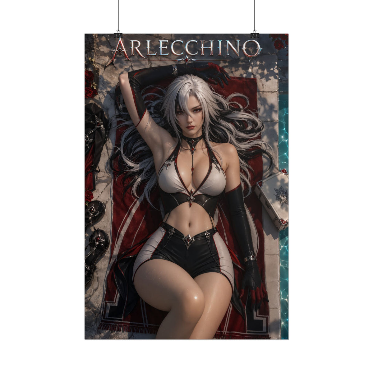 Arlecchino Genshin Impact Poster Anime Wall Art Manga Style Bedroom Room Decor