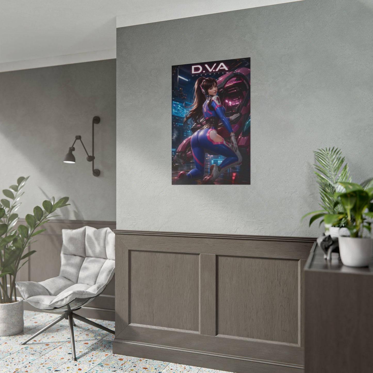 D.VA Overwatch Poster, Gaming Wall Art, Sci Fi Print, Gamer Decor