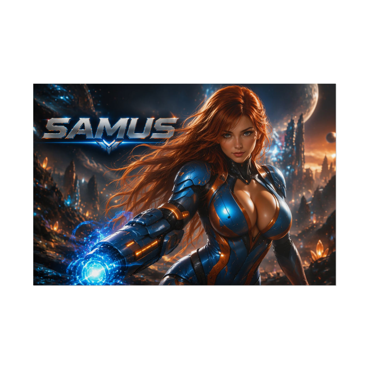 Gaming Wall Art Samus Aran Poster Game Room Decor Gamer Gift Art Print