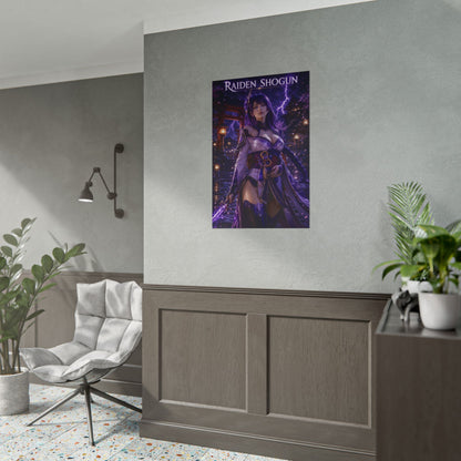 Raiden Shogun Poster, Genshin Impact Wall Art, Anime Print, Gamer Decor