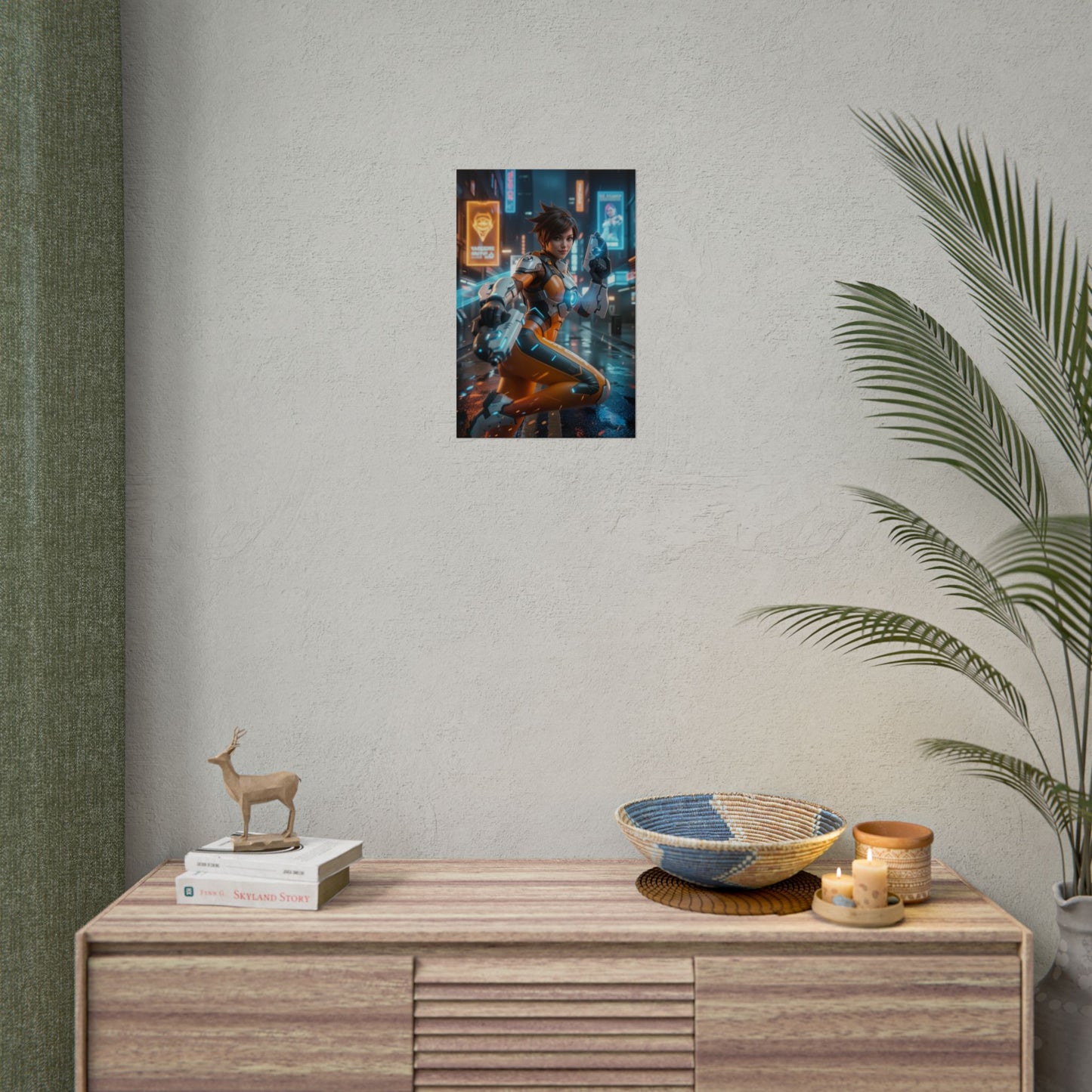 Tracer Overwatch Poster, Overwatch Wall Art Print, Gamer Girl Decor, Esports Wall Art, Gaming Room Poster