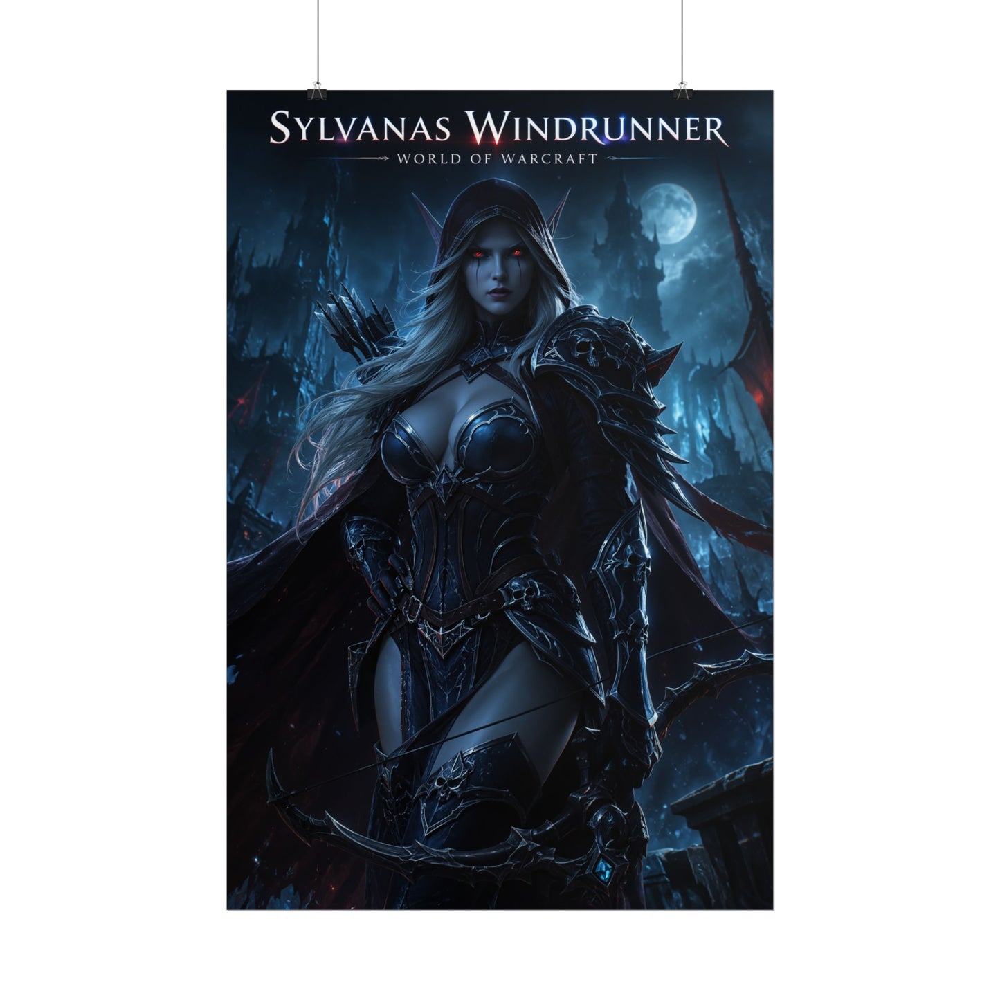 Sylvanas Windrunner Poster, Warcraft Wall Art, Fantasy Print, Gamer Decor