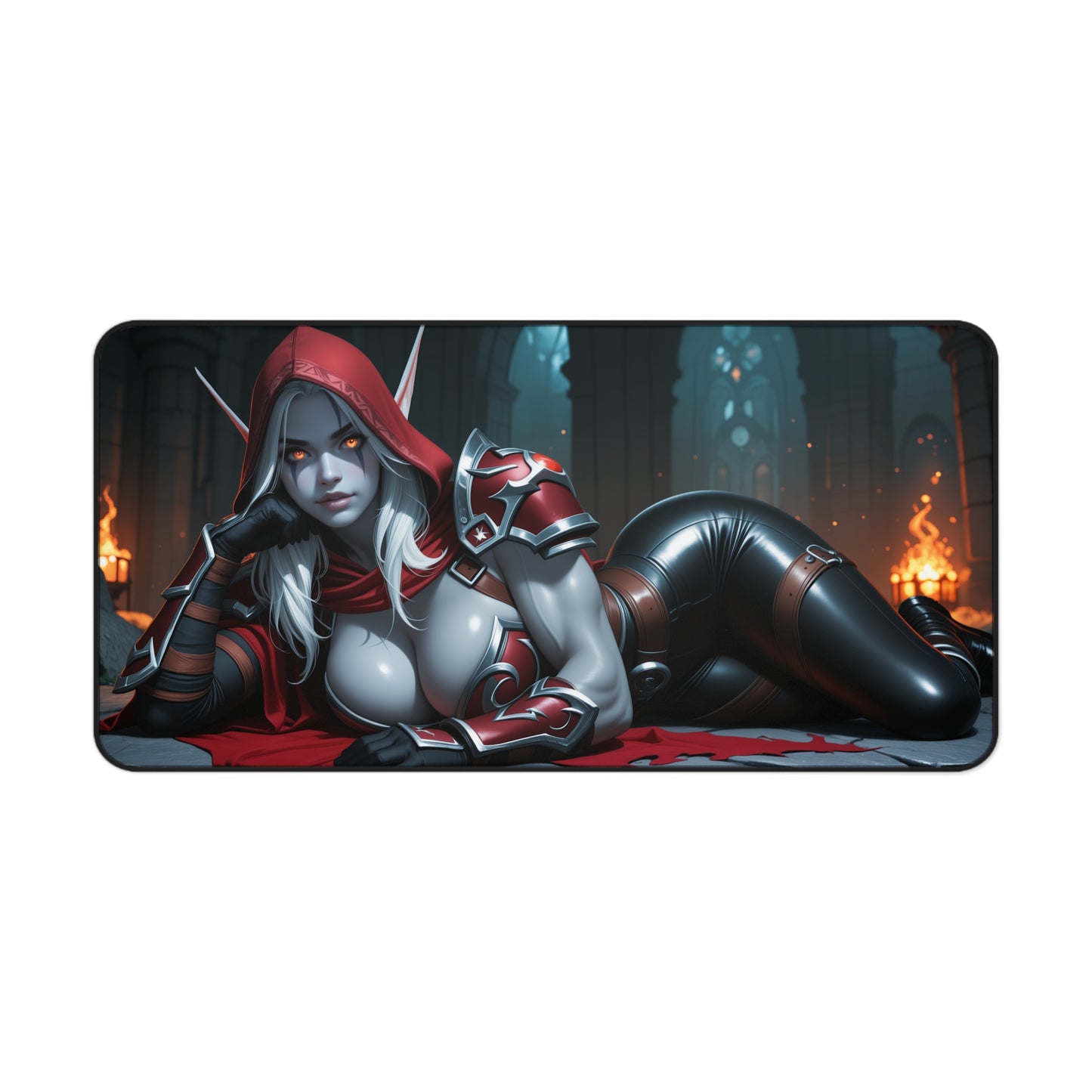 Килимок для столу Sylvanas Windrunner, килимок для миші з фентезійною ельфійкою-героїнею, налаштування темного ігрового столу