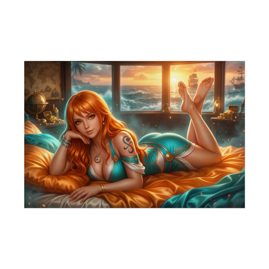 Nami One Piece Poster, Anime Wall Art, Fantasy Print, Room Decor