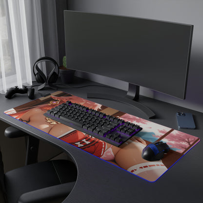 Килимок для столу Yae Miko – світлодіодний RGB-підсвітлювальний килимок, ігровий комплект із зображенням дівчини з аніме Waifu
