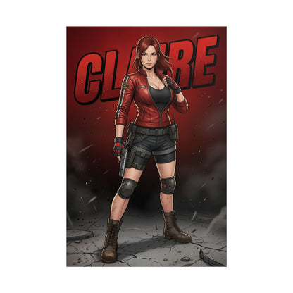 Claire Redfield Resident Evil Poster, Resident Evil Wall Art Print, Survival Horror Girl Decor, Gamer Room Art, Gift