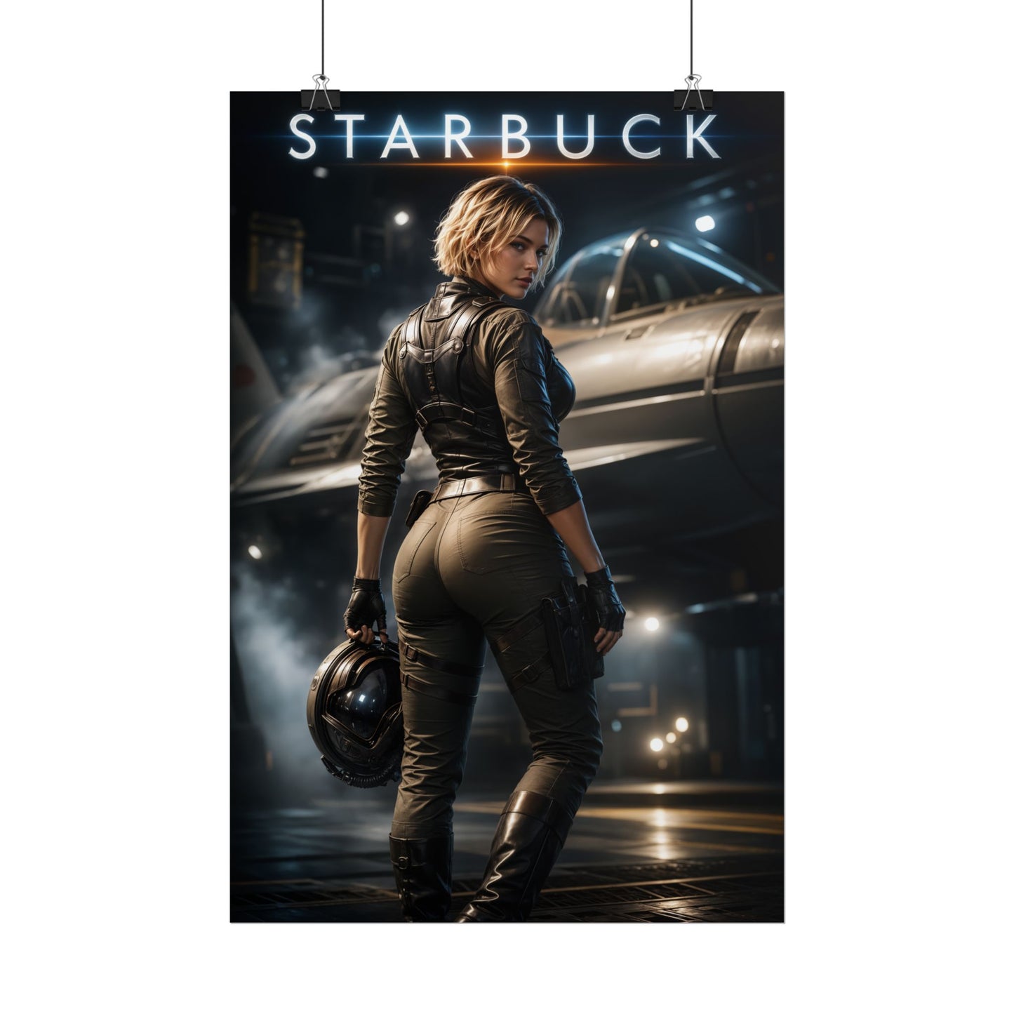 Starbuck Battlestar Galactica Poster Sci Fi Wall Art Print