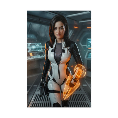 Miranda Lawson Poster, Mass Effect Wall Art Print, Sci Fi Officer Decor, Space Game Artwork, Gamer Gift
