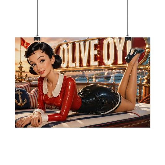 Olive Oyl Character Poster Popeye Vintage Style Wall Decor Collectible
