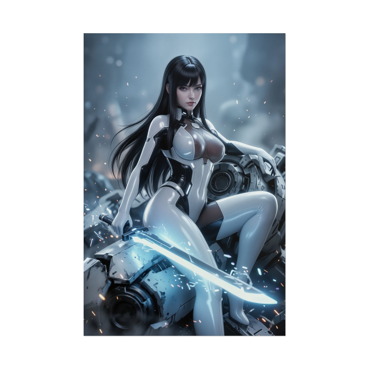 EVE Stellar Blade Poster, Stellar Blade Wall Art, Sci Fi Warrior Girl Print, Gaming Room Decor, Gamer Gift