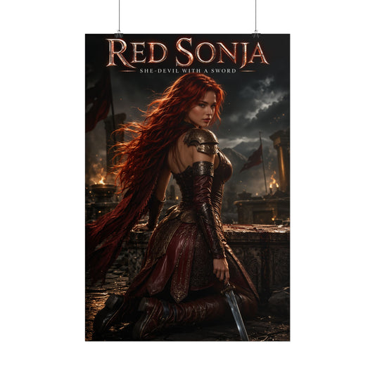 Red Sonja Warrior Video Game Wall Decor Poster for Gamers