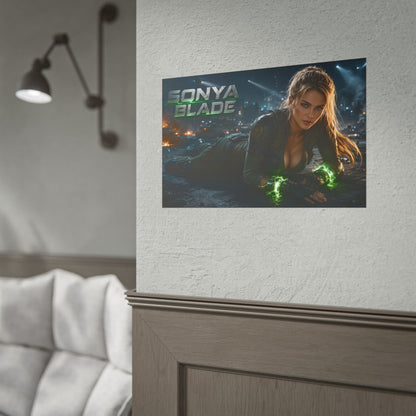Game Room Decor Sonya Blade Mortal Kombat Poster Character Wall Art Gamer Gift