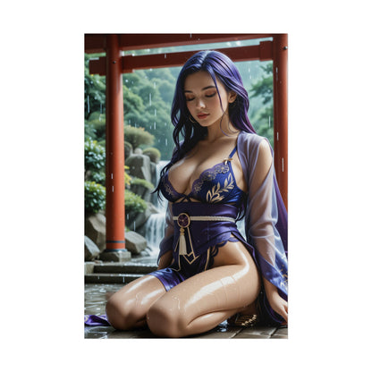Постер Райдена Сьогуна | Настінне мистецтво аніме Вайфу для декору кімнати у фентезійних іграх