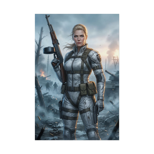 The Boss Metal Gear Solid Poster Military Woman Wall Art Tactical Soldier Print Game Character Decor Gamer Room Gift
