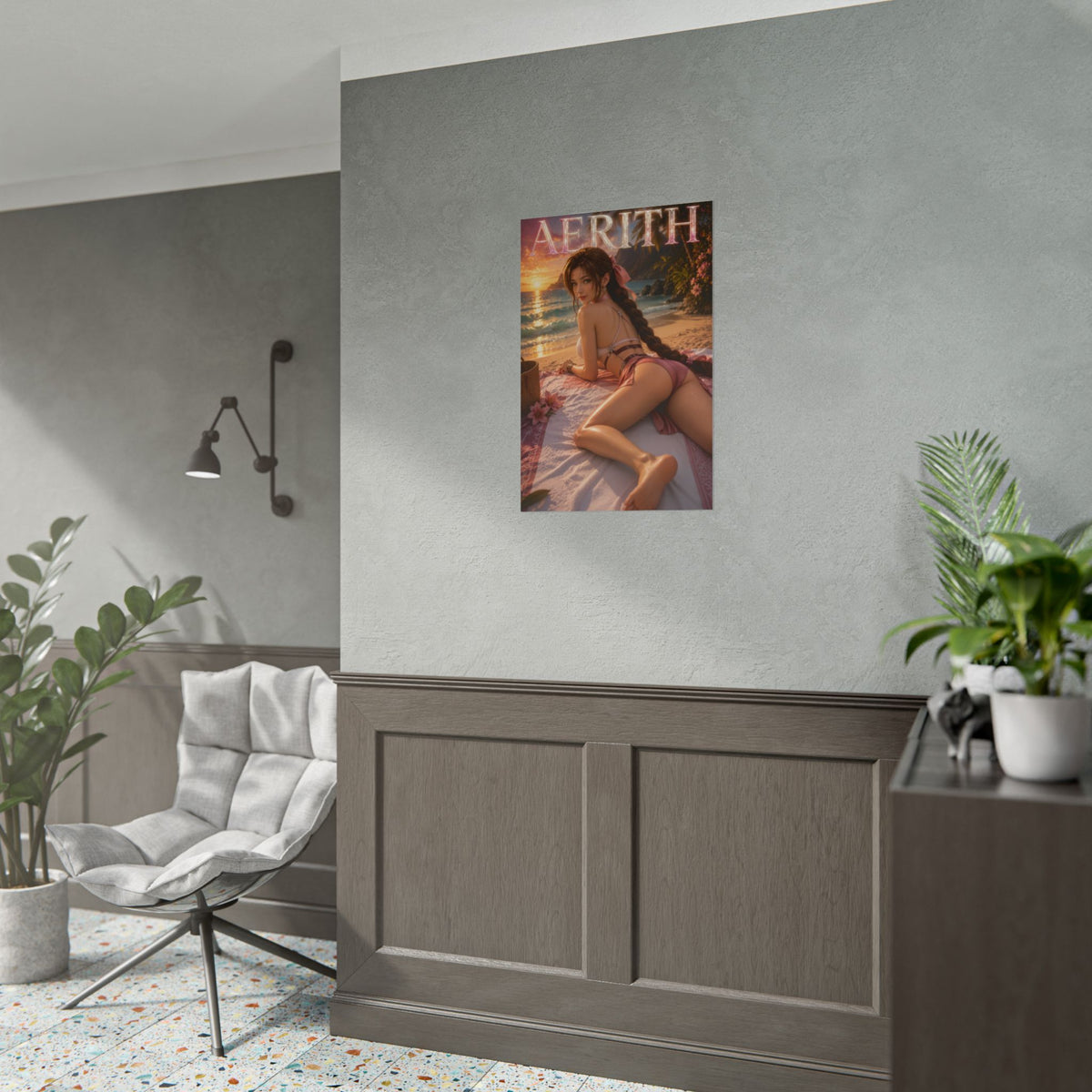Aerith Gainsborough Character Poster Fantasy Room Wall Decor Collectible Art