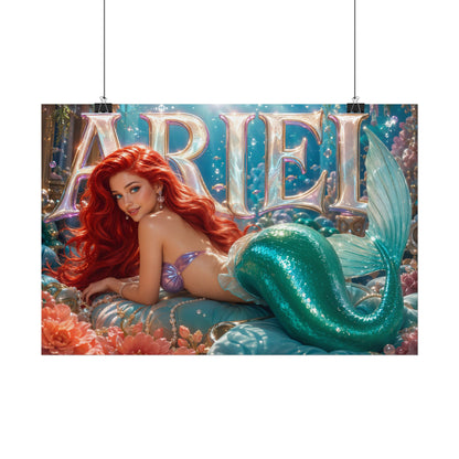 Fantasy Wall Art Ariel The Little Mermaid Poster Character Room Decor Gift Print
