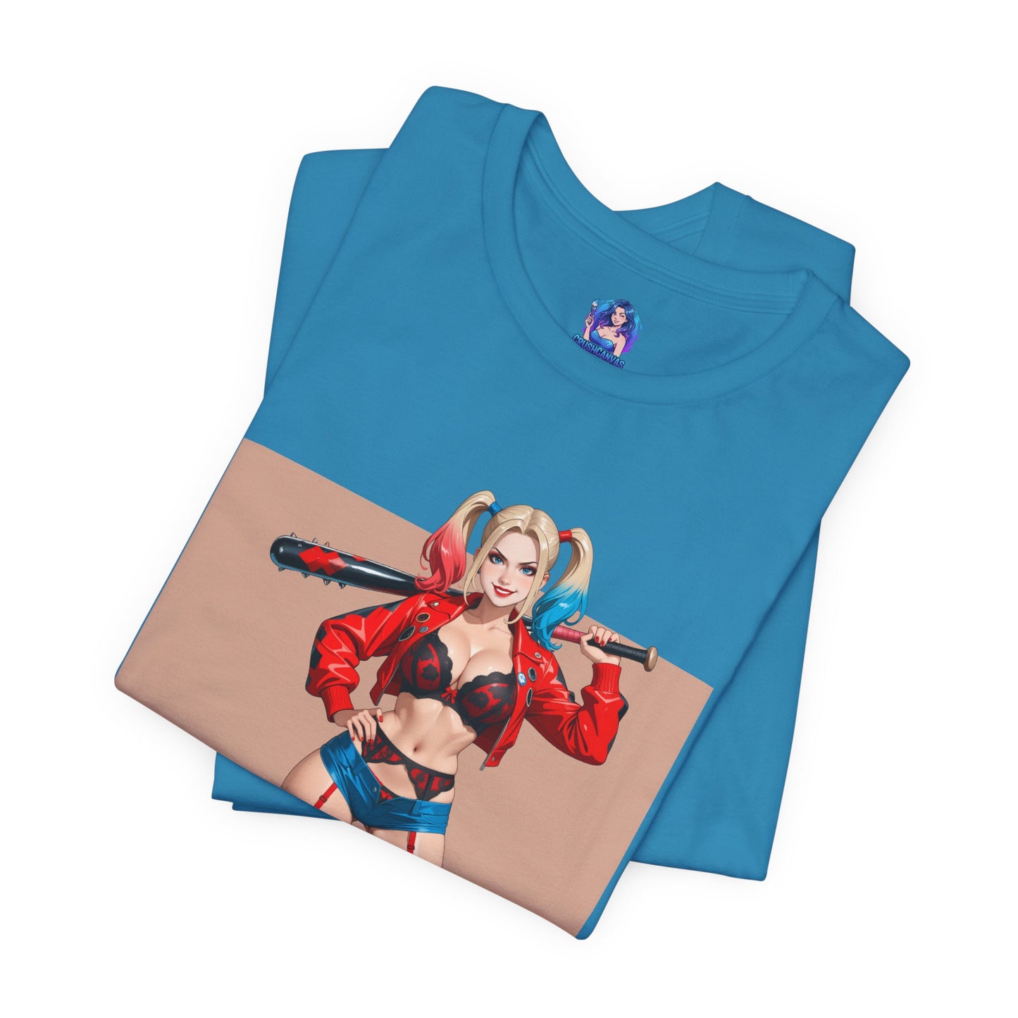 Harley Quinn Shirt | DC Comics T-Shirt für Otakus &amp; Gamer | Süßes, verrücktes Waifu-Shirt