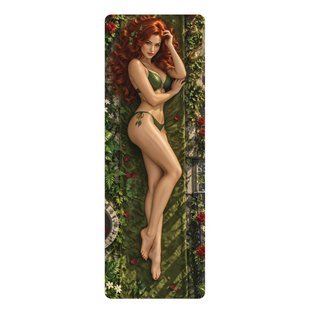 Glamour Poison Ivy Yoga Mat 24x72 Non Slip Fitness Pilates Mat