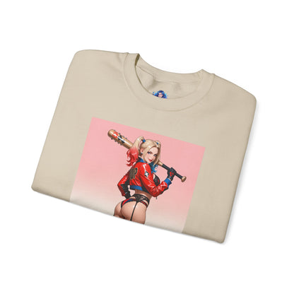 Толстовка Харлі Квінн, світшот із круглим вирізом із лиходієм DC, затишний одяг із коміксів для щоденного носіння