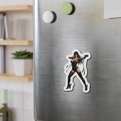 Bayonetta Magnet – Action Game Heroine Fridge Magnet, Anime Style Decor showcasing die-cut vinyl fridge magnet of Bayonetta in stylish anime artwork