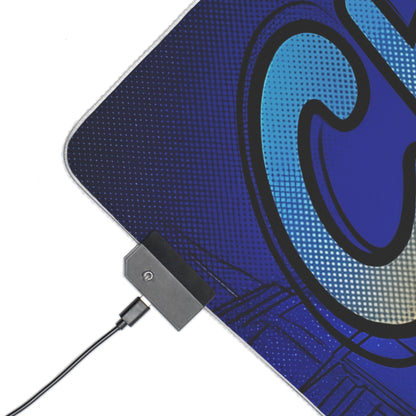 Chun-Li RGB Desk Mat, Fighting Game Gaming Mouse Pad, LED Desk Mat for Gamer Setup – blue character art, USB RGB controller, precision cloth surface