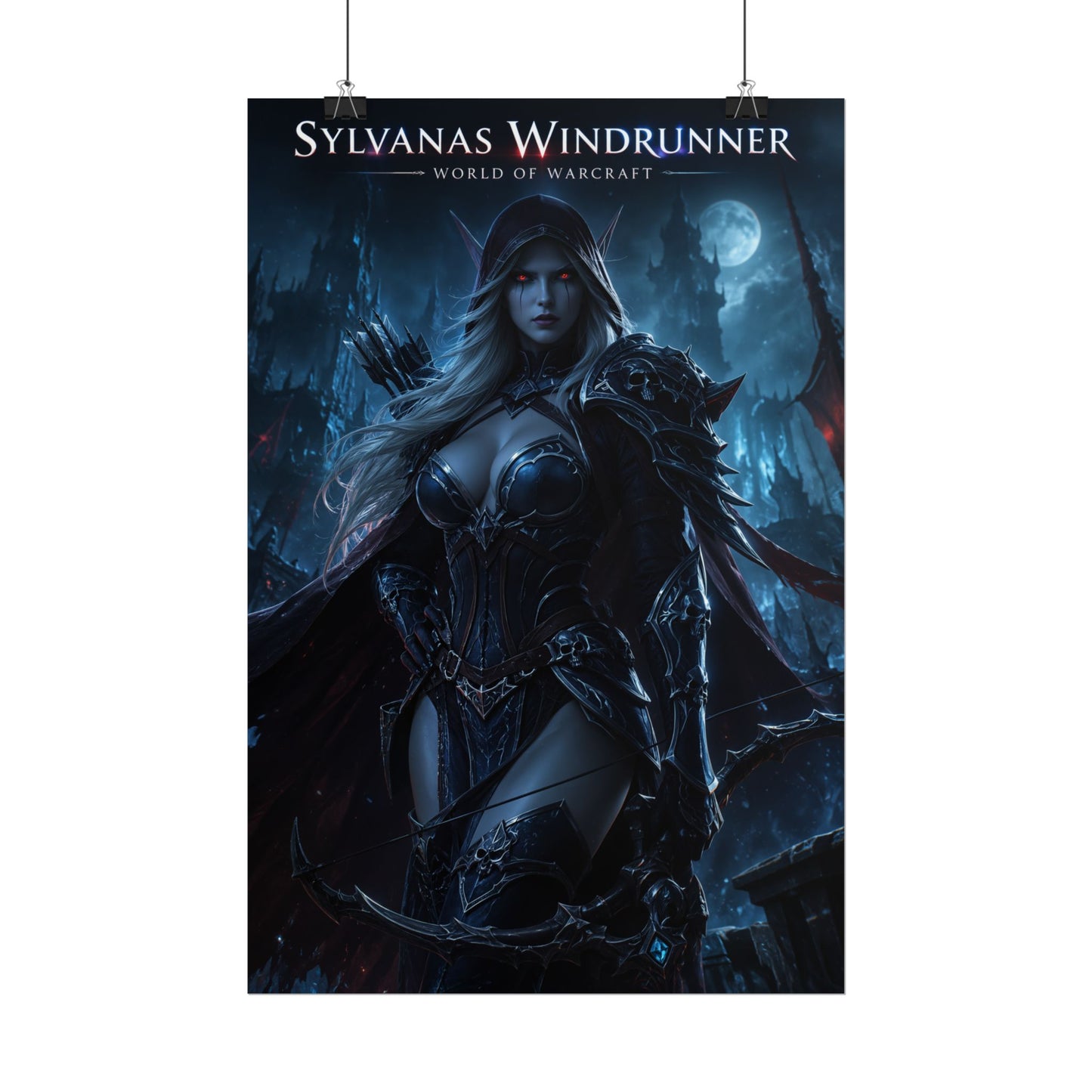 Sylvanas Windrunner Poster, Warcraft Wall Art, Fantasy Print, Gamer Decor