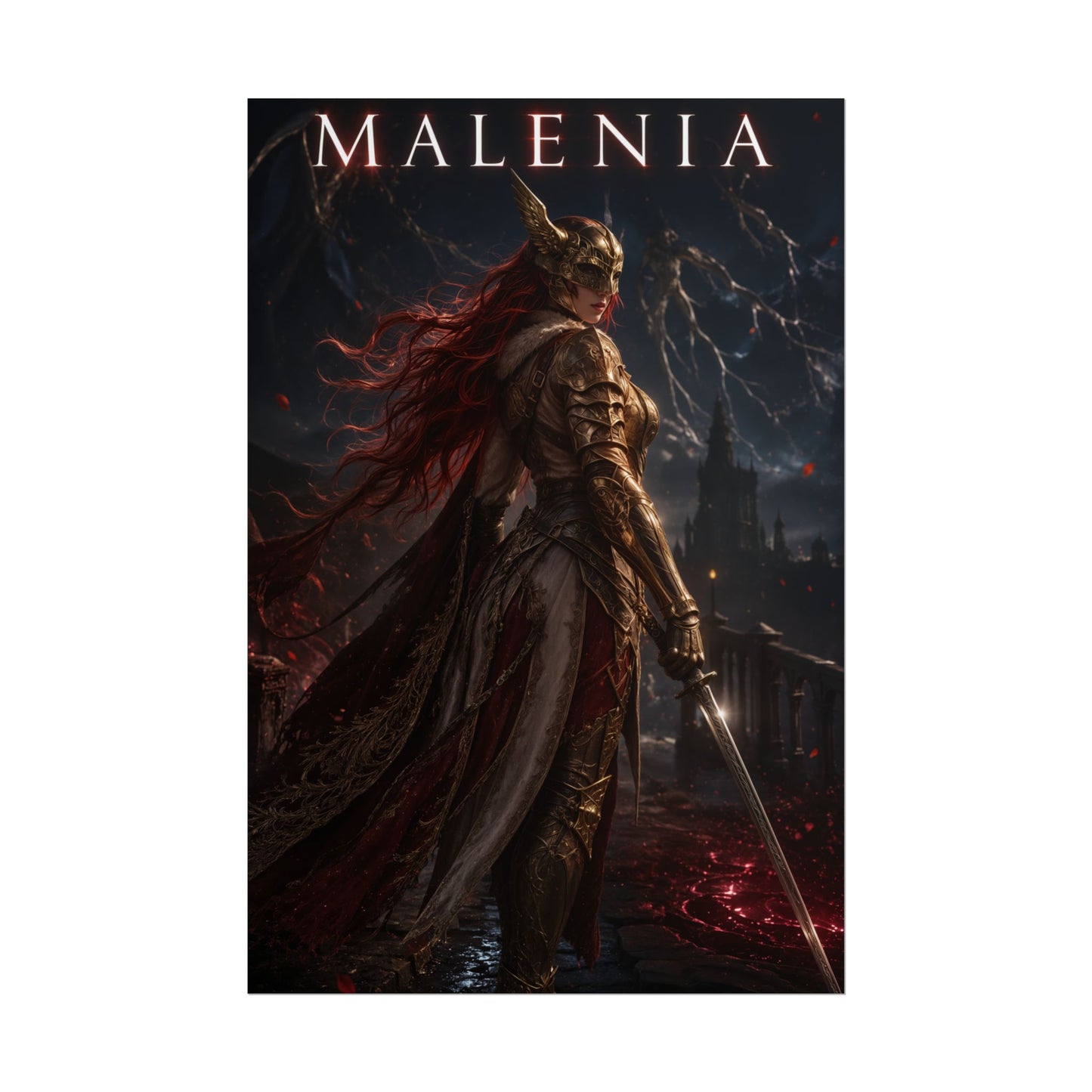 Malenia Poster, Elden Ring Wall Art, Gaming Poster, Fantasy Decor