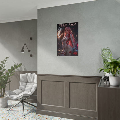 Zero Two Poster, Darling in the Franxx Wall Art, Anime Print Decor