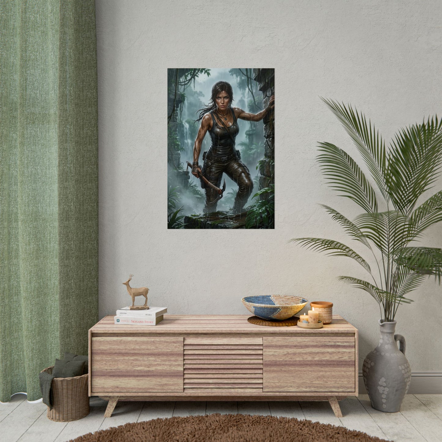 Lara Croft Tomb Raider Poster Adventure Woman Wall Art Explorer Girl Print Action Game Character Gaming Room Decor Gift