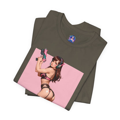 D.Va-Shirt | Overwatch-Waifu-T-Shirt für Gaming-Fans | Neonfarbenes Gamer-Girl-Grafik-T-Shirt
