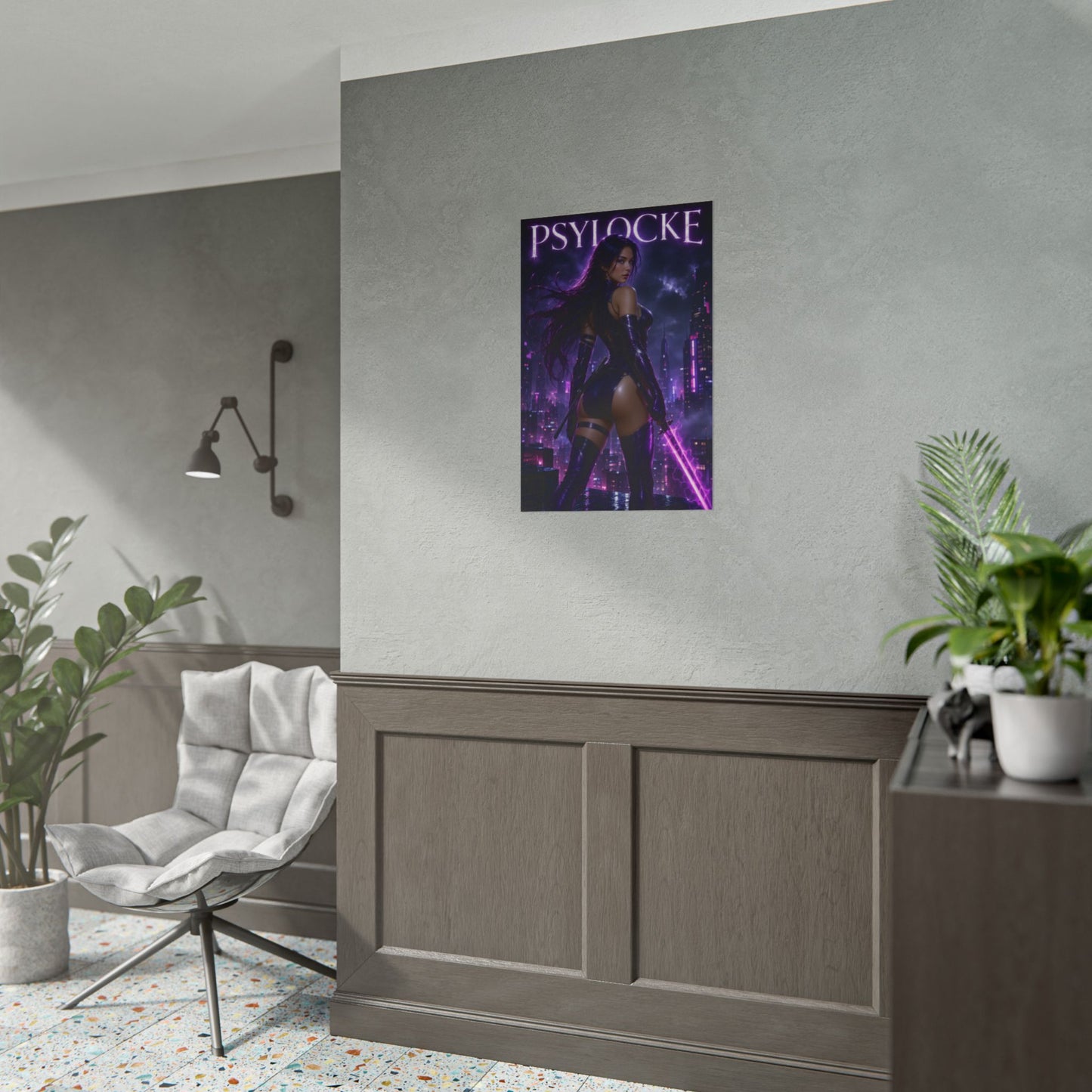 Psylocke Poster, Marvel Comics Wall Art, X-Men Print, Gamer Decor