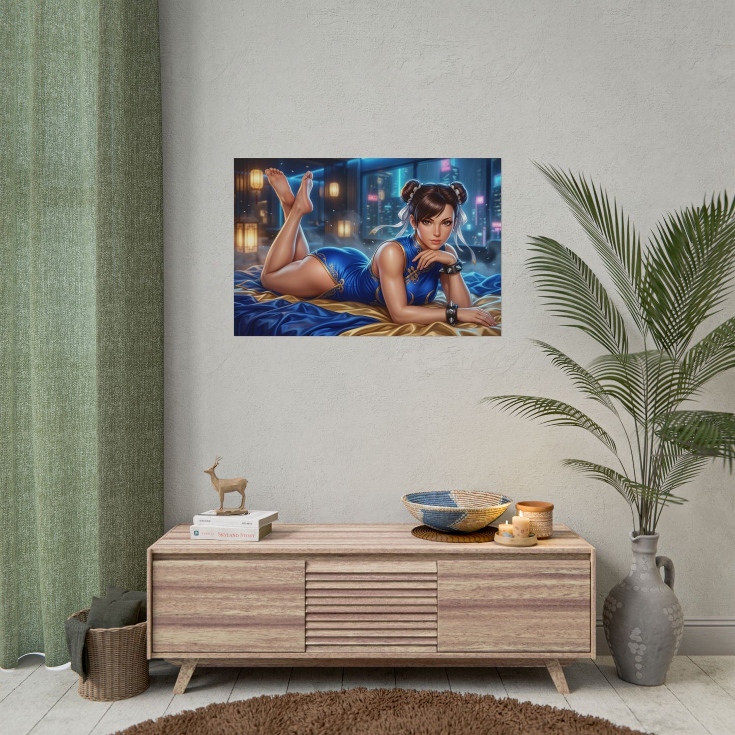 Chun-Li Poster, Street Fighter Wall Art, Gaming Poster, Pin Up Decor