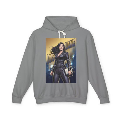 Lois Lane Hoodie | DC Comics Hoodie | Fearless Reporter Pullover - gray streetwear hoodie featuring Lois Lane graphic of confident reporter holding notepad
