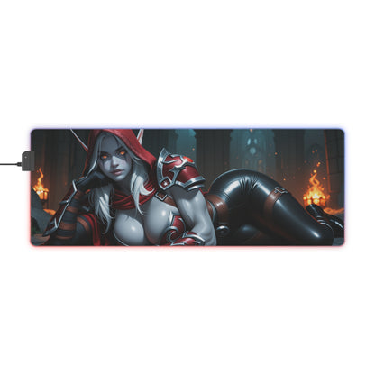 Килимок для столу Sylvanas Windrunner – світлодіодний RGB-підсвітлювальний килимок, ігровий комплект із зображенням дівчини з аніме Waifu