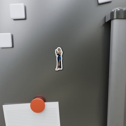 Grace Ashcroft Magnet, Resident Evil Fridge Magnet, Horror Game Decor, Gamer Gift - anime-style Grace Ashcroft vinyl fridge magnet on gray refrigerator