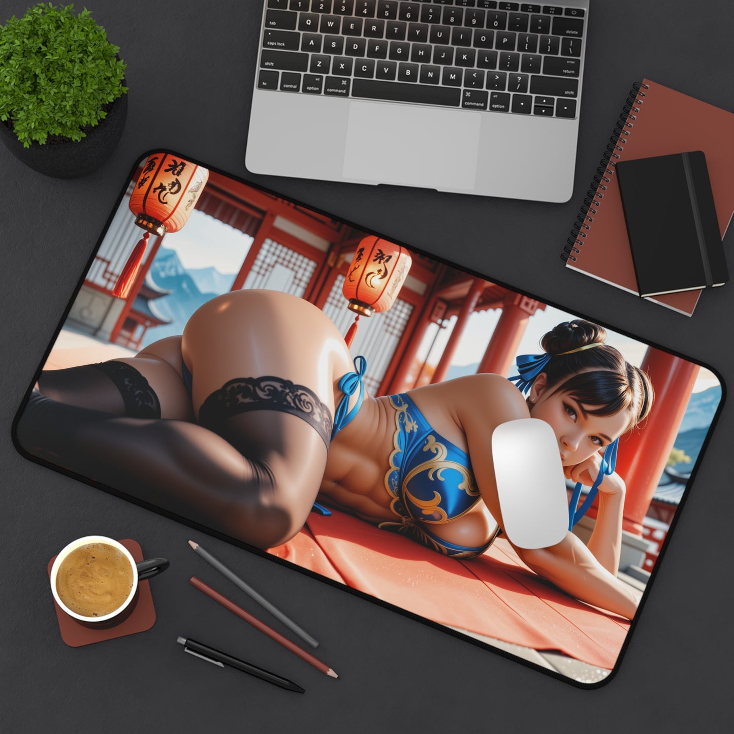 Chun-Li Gaming Mouse Pad, Street Fighter Desk Mat, Anime Fighter Girl Setup