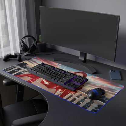 Jessica Rabbit Schreibtischunterlage – LED RGB-Pad, elegantes Waifu-Anime-Girl-Setup