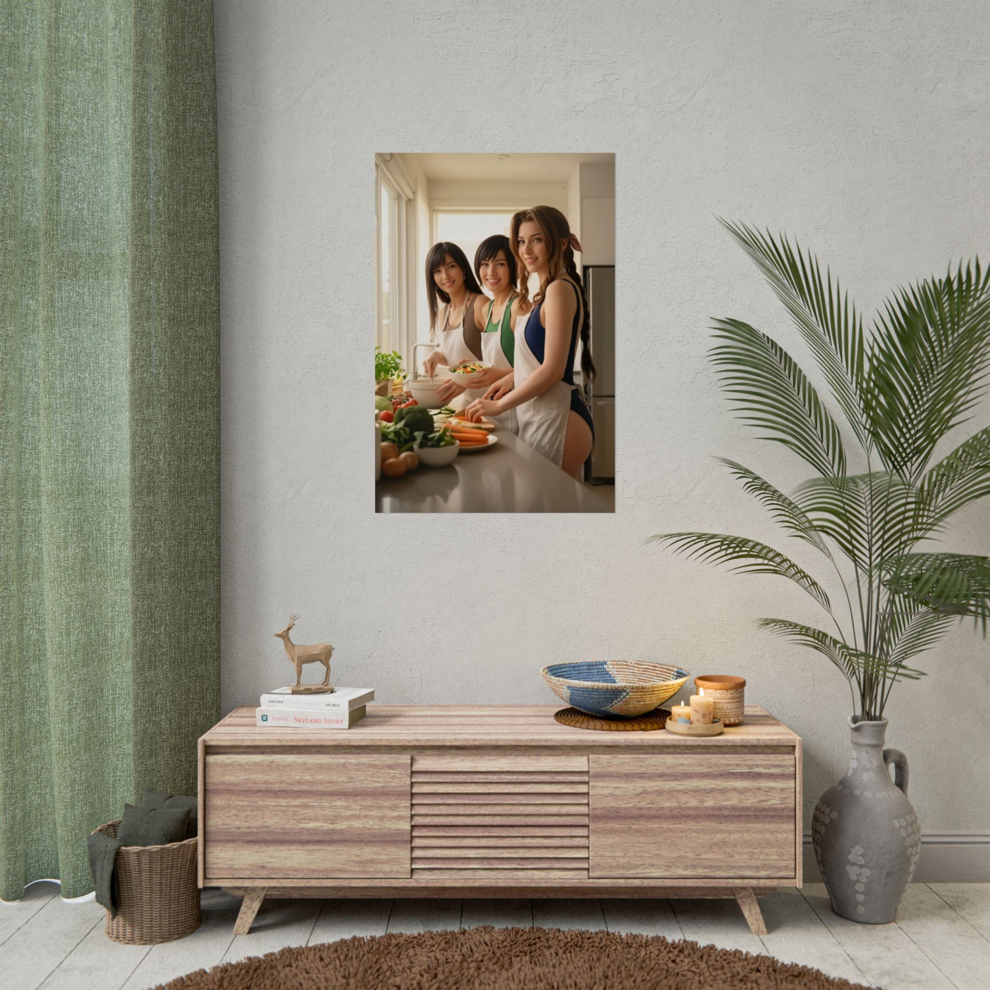 Tifa Aerith Yuffie Poster, Final Fantasy VII Art Print, Iconic RPG Trio – trio character art print for gaming room décor
