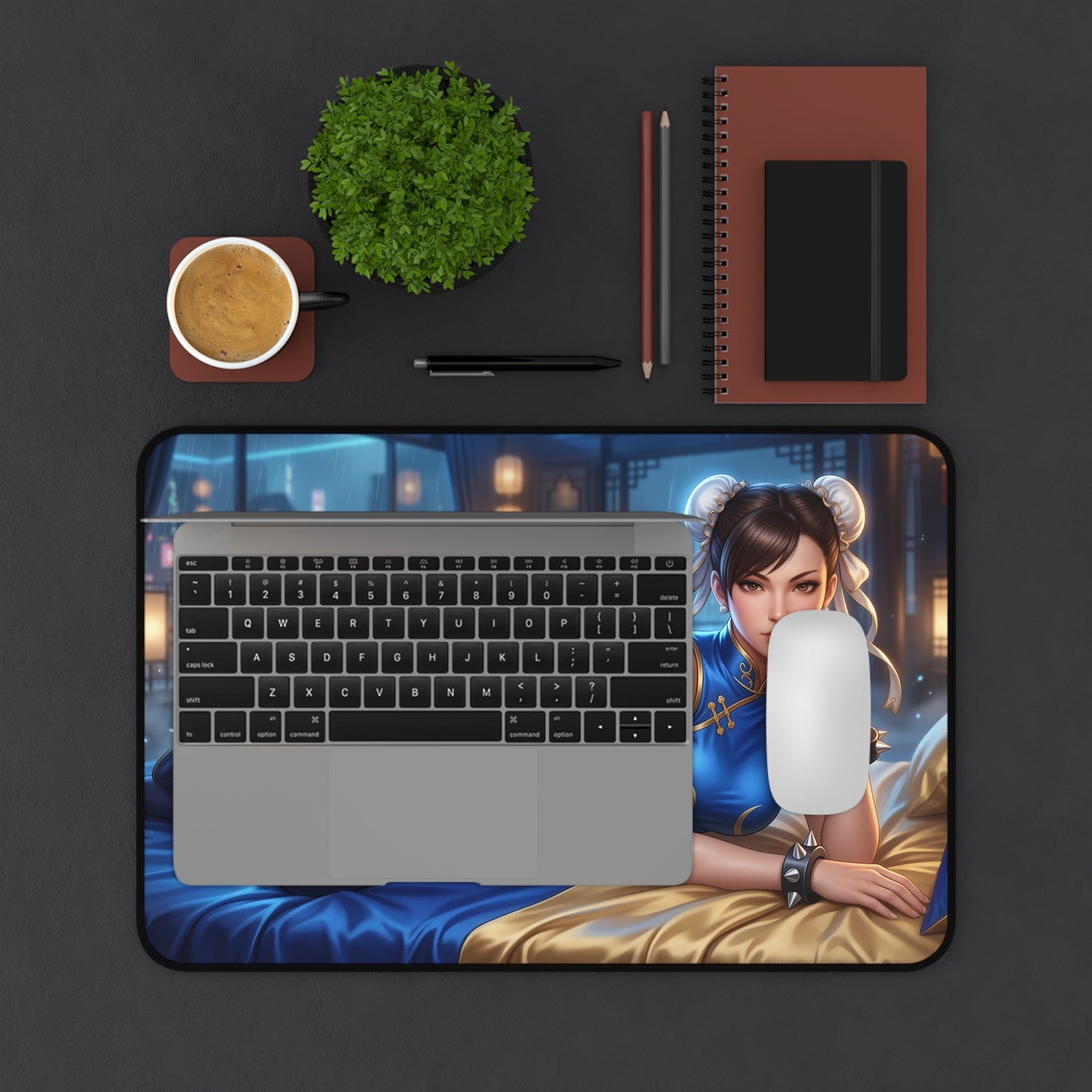 Street Fighter Mouse Pad, Chun-Li Desk Mat, Large Desk Pad