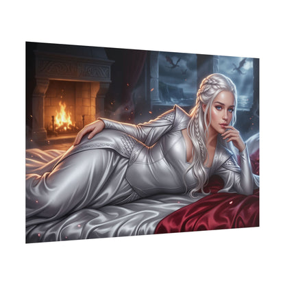 Daenerys Targaryen Poster, Fantasy Wall Art, Elegant Room Decor