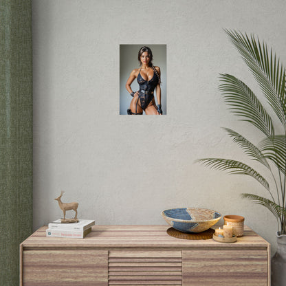 Lara Croft Poster, Kunstdruck für Abenteuer-Gamerin, Wanddeko mit Waifu-Entdeckerin