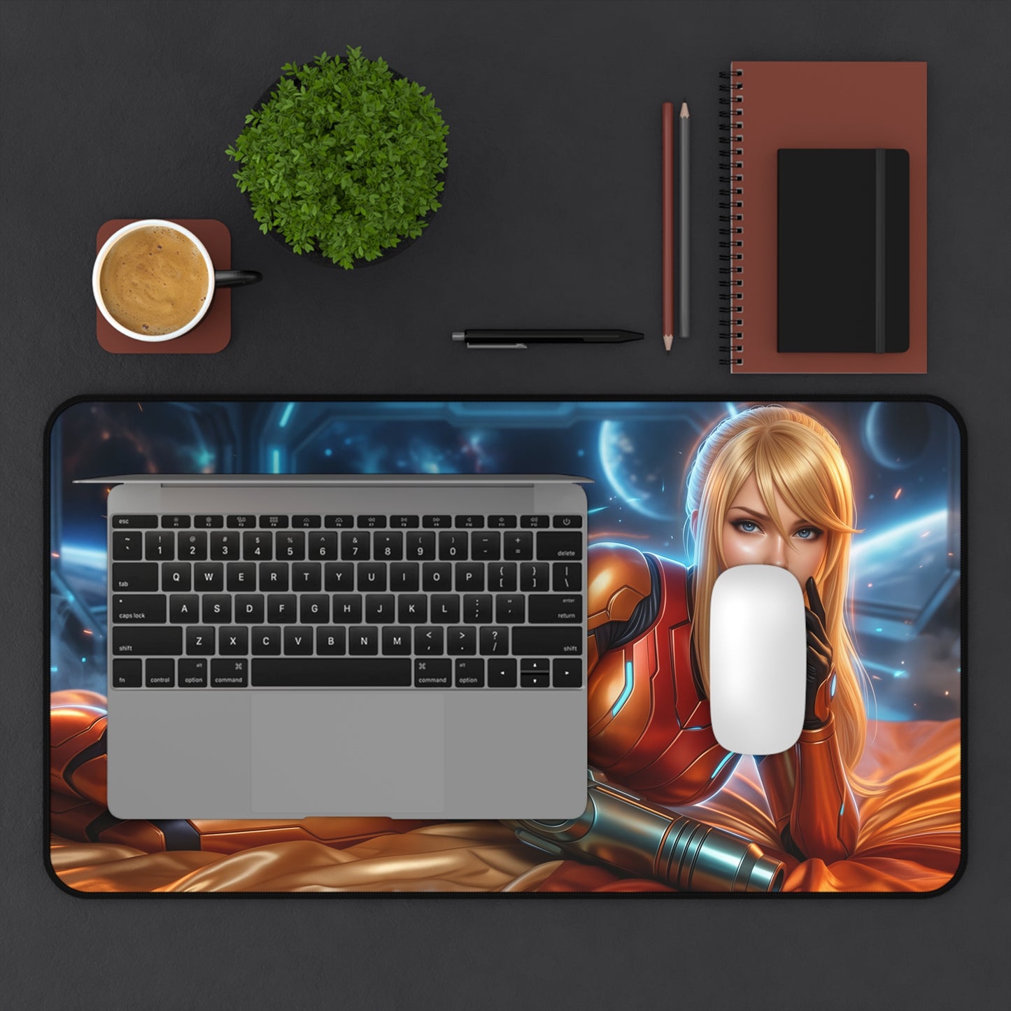 Sci-Fi Mouse Pad, Samus Aran Desk Mat, Large Desk Pad