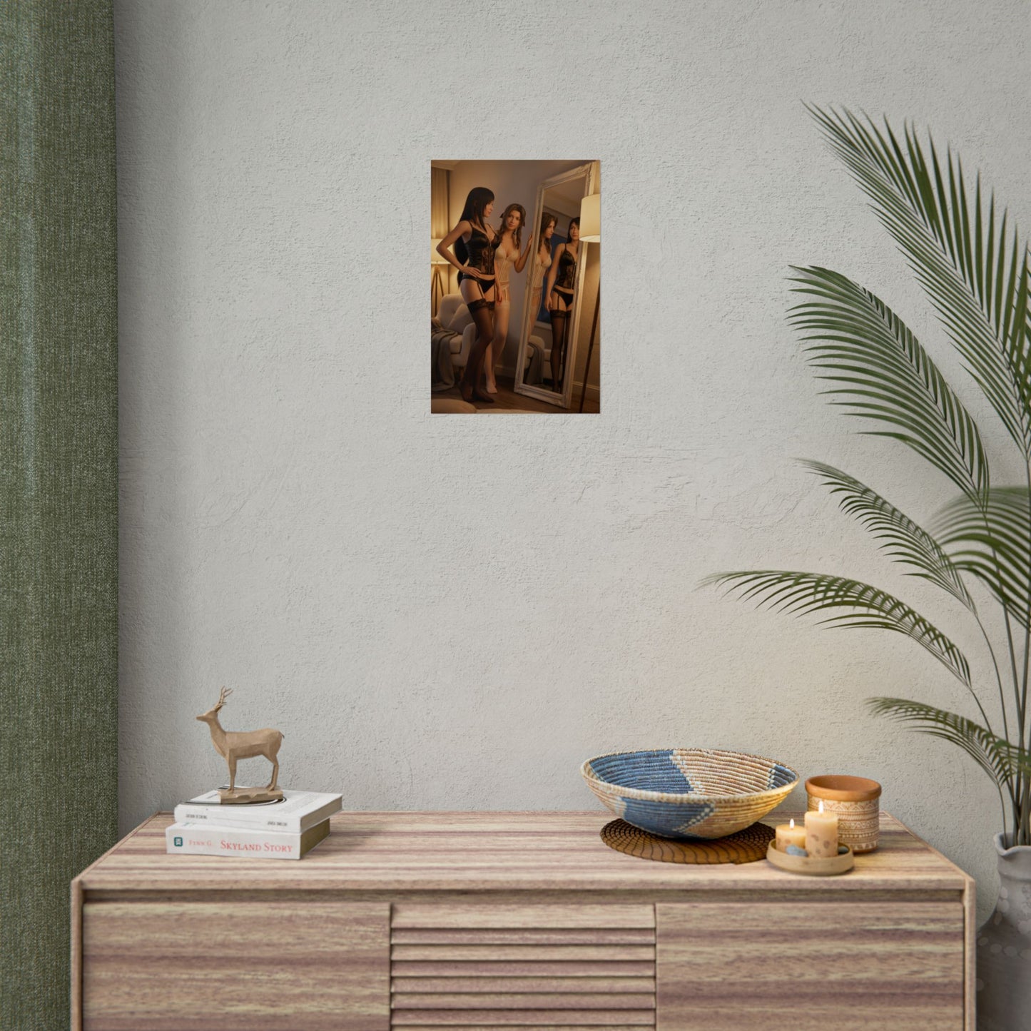 Tifa Aerith Poster, Final Fantasy Art Print – Collector RPG Wall Art - framed RPG wall art in minimalist room