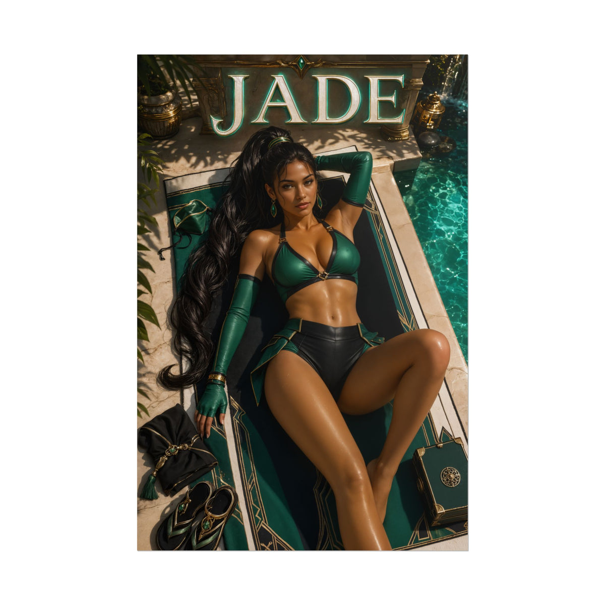 Gaming Wall Art Jade Mortal Kombat Poster Bedroom Game Room Decor Art Print