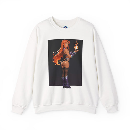 Starfire-Sweatshirt, Teen Titans-Rundhalsausschnitt, farbenfrohe Superhelden-Kleidung für Sammler